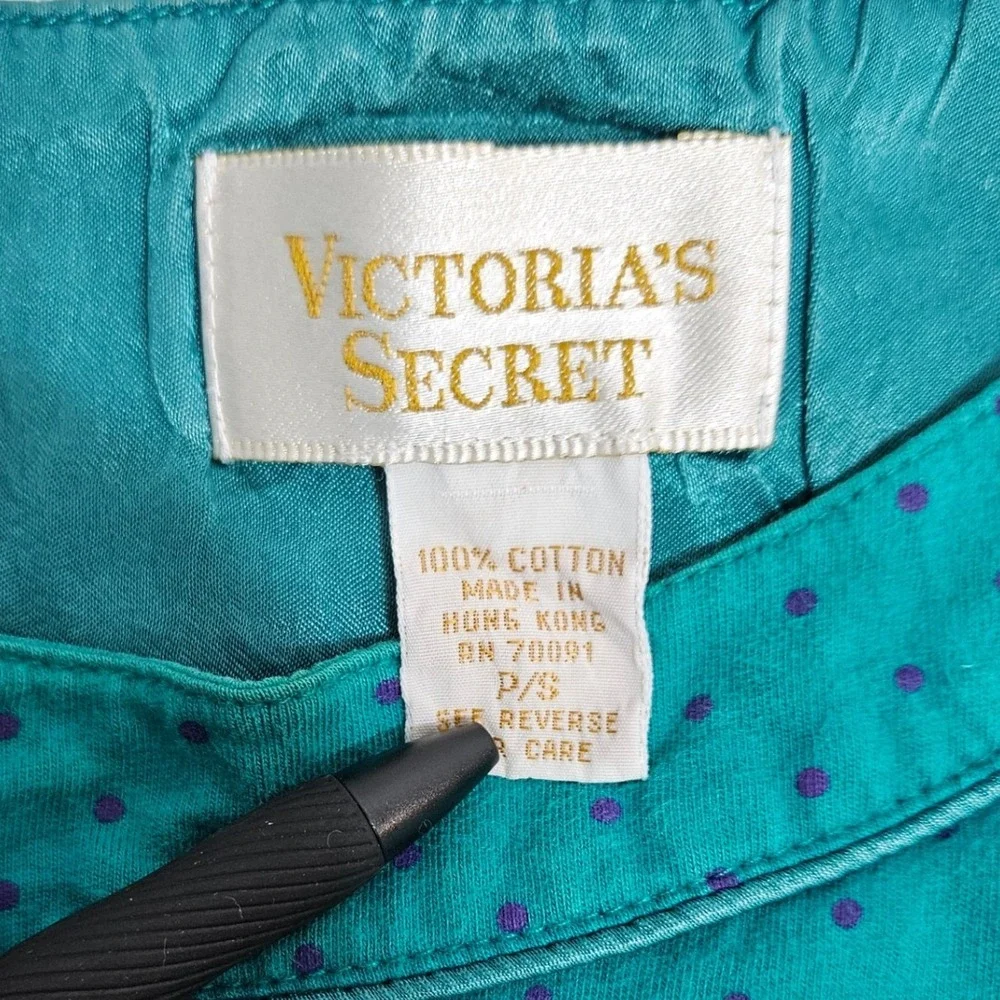 Vintage Victorias Secret Gold Label 100% Cotton Sleep Shirt Nightgown 80s 90s S